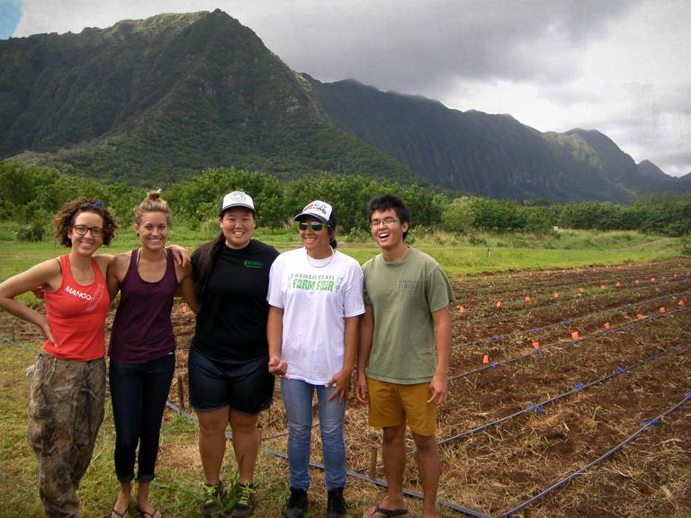 Poppy Project field team at the Waimānalo research site